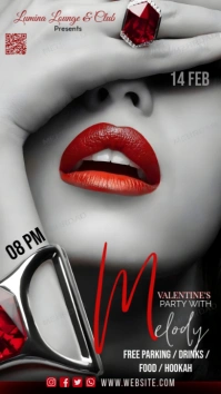 Grey Joyful Valentine Party Instagram Story template