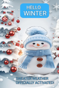 Grey Joyful Welcome To Winter Season  Pinterest Graphic template