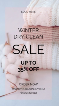 Grey Joyful Winter Dry Clean  Instagram Story template