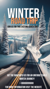 Grey Joyful Winter Road Trip Flyer  Instagram Story template