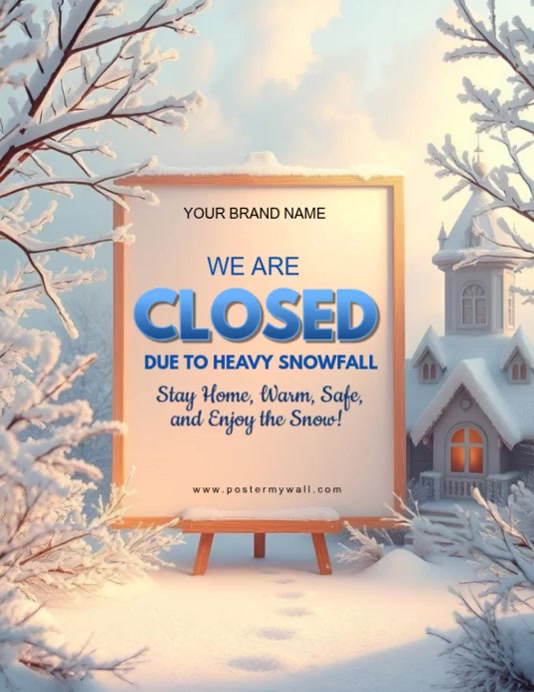Copy of Grey Joyful Winter Storm Alert - Closed Due To Snow Flyer (us ...