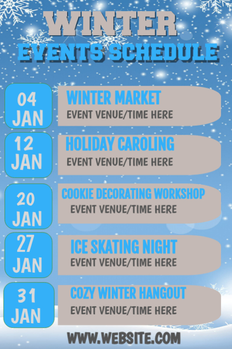 Grey Joyful Winter Upcoming Event Pinterest Graphic Template | PosterMyWall