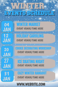 Grey Joyful Winter Upcoming Event Pinterest Graphic template