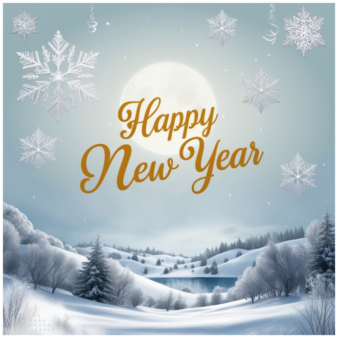 Copy of Grey Joyful Winter Wonderland Snowflakes New Year 2025 ...