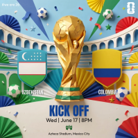 Grey Joyful World Cup Soccer Match Instagram Post template