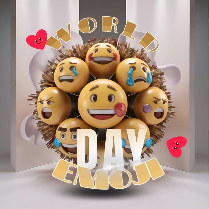 Grey Joyful World Empji Day Instagram Post template