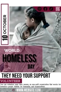 Grey Joyful World Homeless Day Poster Plakat template