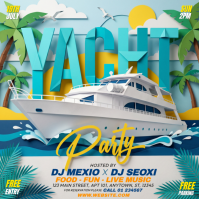 Grey Joyful Yacht Party Instagram Post Instagram-opslag template