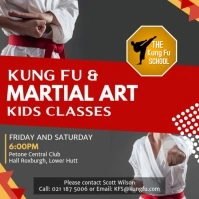 Grey Karate Classes Ad Square Video template