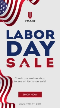 Grey labor day sale instagram story template