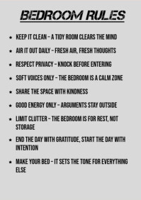 Grey List-based Bedroom Rule Template A3