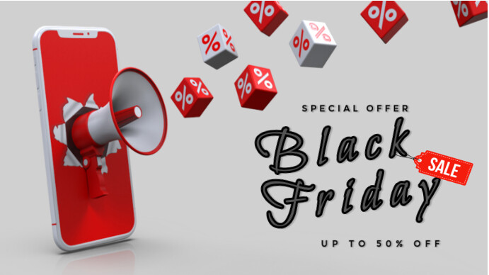 Grey List-based Black Friday Sales Digital Display (16:9) template