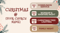 Grey List-based Church Christmas Events Digital Display (16:9) template