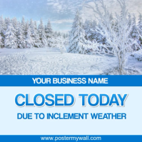 Grey List-based Closed Due To Inclement And  - Winter Storm Alert  Instagram Post template