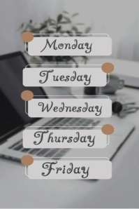 Grey List-based Days Of The Week  Pinterest Graphic Ihluzo le-Pinterest template
