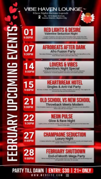 Grey List-based February Upcoming Club Events Flyer Instagram Story template