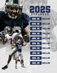 Grey List-based Football Schedule Flyer (us Letter) template