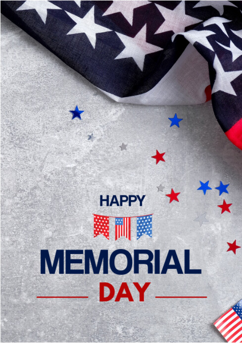 Grey List-based Happy Memorial Day Post A4 template