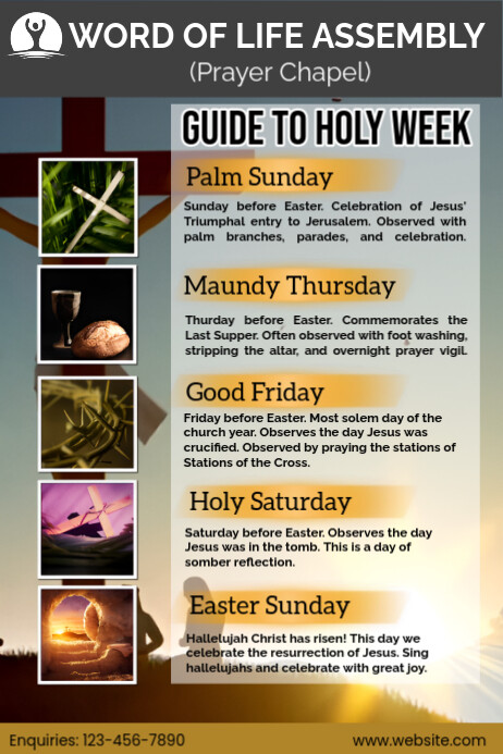 Grey List-based Holy Week Guide Poster Template | PosterMyWall