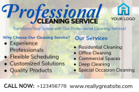 Grey List-based Professional Cleaning Service Poster template