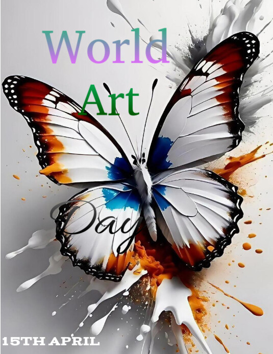 Grey List-based World Art Day  Flyer (us Letter) template
