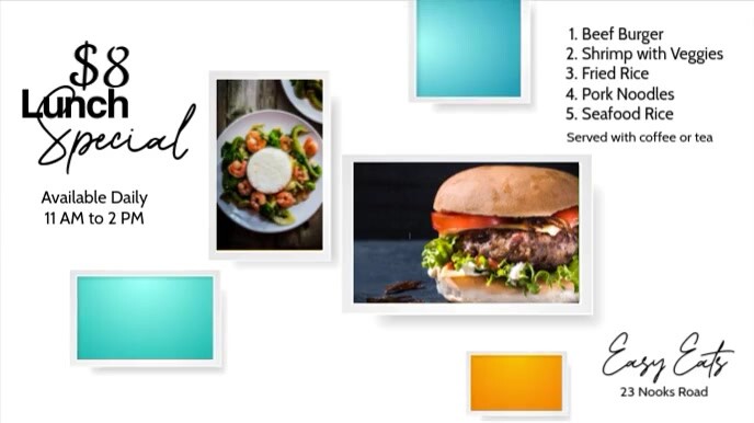 Grey Lunch Special Menu Digital Display (16:9) template