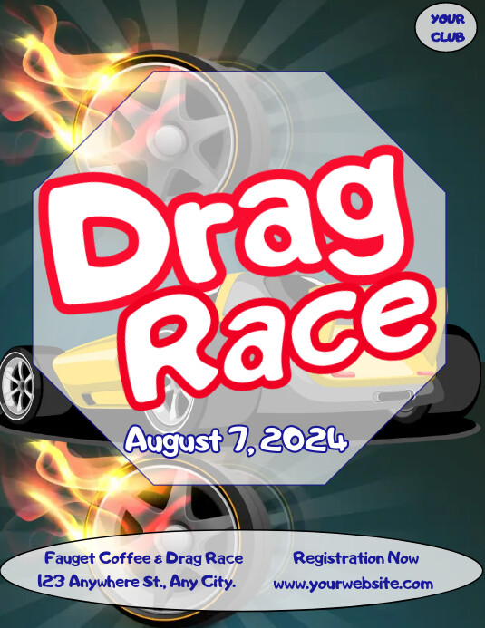 Grey Maksimalis Drag Race Pamflet (letter As) Flyer (US Letter) template