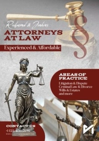 Grey Maroon Professional Law Firm Ad A4 template