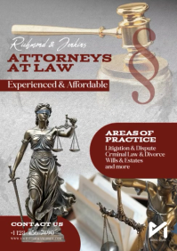 Grey Maroon Attorneys at Law Legal Services Video Flyer A4 template