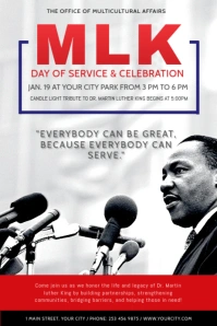 Grey Martin Luther King Jr. Day Poster Plakat template