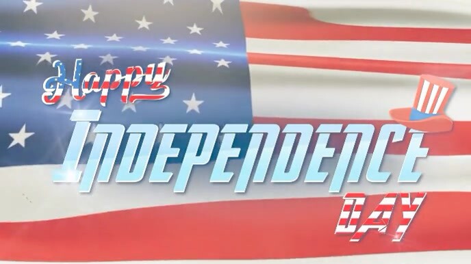 Grey Maximalist 4th Of July Celebration  Digital Display (16:9) template