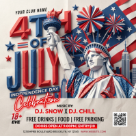Grey Maximalist 4th of July Celebration Instagram Post template