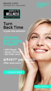 Grey Maximalist Anti Aging Program Wellness  Digital Display (9:16) template