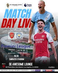 Grey Maximalist Arsenal Vs Manchester City Premier League Match  Instagram Portrait template