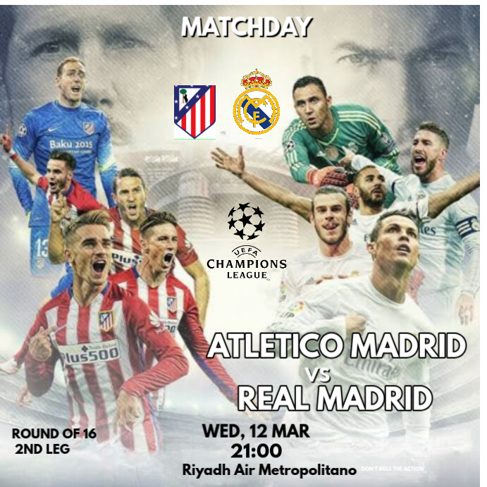 Copy of Grey Maximalist Atletico Madrid Vs Real Madrid Ucl Matchday ...