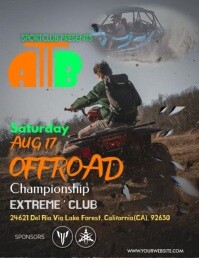 Grey Maximalist Atv Extreme Championship Flyer (us Letter) Volante (Carta US) template