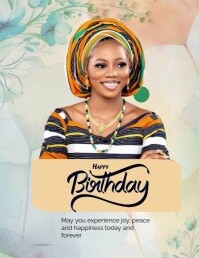 Grey Maximalist Birthday Flyer (us Letter) template