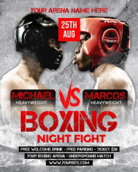 Grey Maximalist Boxing Night Fight Instagram Portrait template