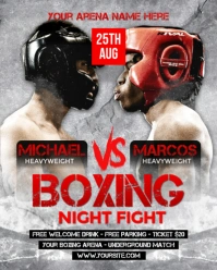 Grey Maximalist Boxing Night Fight Instagram Portrait template