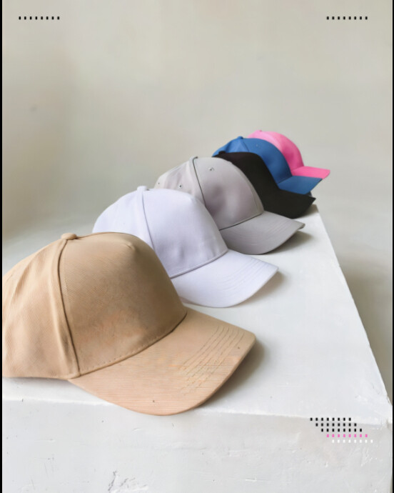 Grey Maximalist Caps Mockups Template  Instagram Portrait