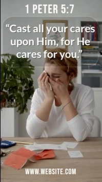 Grey Maximalist Cast Your Cares – Comforting Bible Verse Video Template Digital Display (9:16)