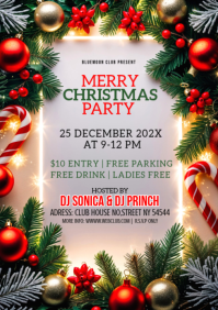 Grey Maximalist Christmas Card Design A1 template