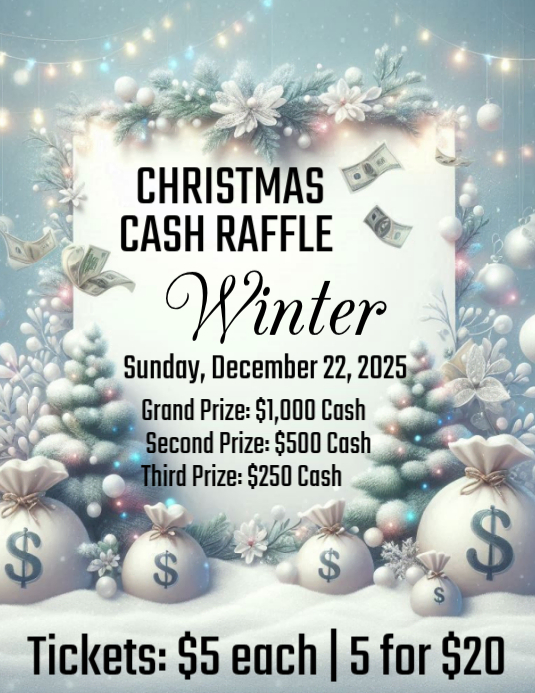Grey Maximalist Christmas Cash Raffle Flyer (us Letter) Template ...