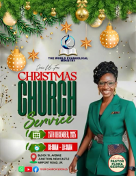 Grey Maximalist Christmas Church Service Animated  Flyer (us Letter) template