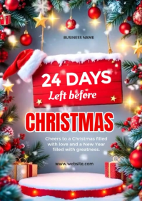 Grey Maximalist Christmas Countdown A4 template