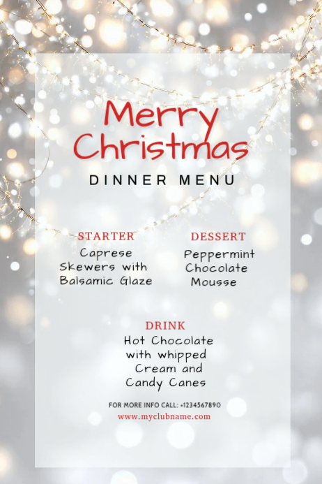 Grey Maximalist Christmas Food Menu Banner 4' × 6' Template | PosterMyWall