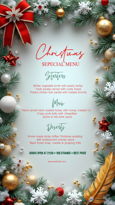 Copy of Grey Maximalist Christmas Menu Instagram Story | PosterMyWall
