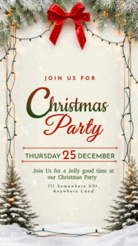 Grey Maximalist Christmas Party Invitation  Whatsapp Status template