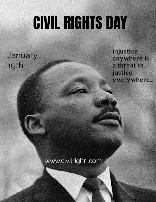 Plantilla de Grey Maximalist Civil Rights Day Flyer (us Letter ...