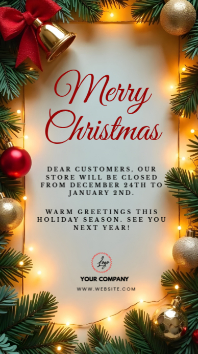 Grey Maximalist Closed For Christmas Instagram Story template